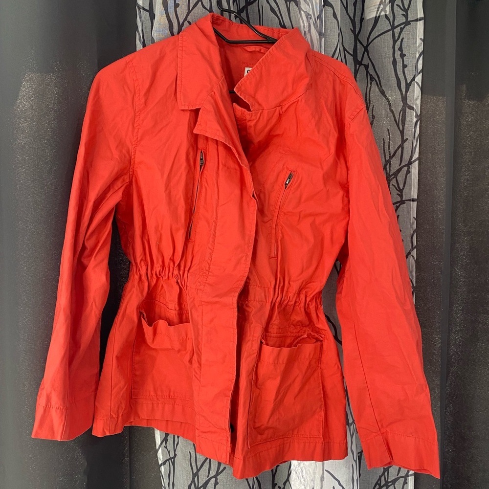 Bright pink trench jacket